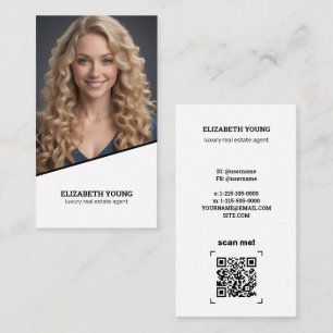 🏠 Luxury Real Anwesen Agent Custom Foto und QR Visitenkarte