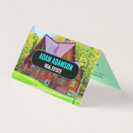 Luxury Real Anwesen (QR Code) Hausüberzug geklappt Visitenkarten