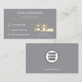 Luxury Realtor Business Card Gold Minimal Visitenkarte