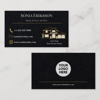 Luxury Realtor Business Card Gold Minimal Visitenkarte