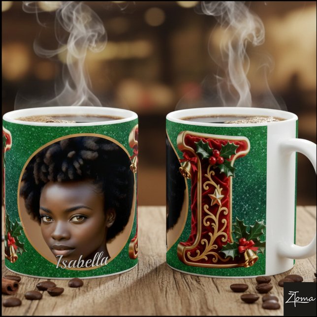 Luxury Red Velvet Gold Christmas Letter I Kaffeetasse (Von Creator hochgeladen)