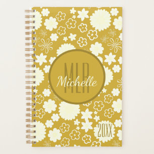 LUXURY RICH GOLD CREAM BLUME CUSTOM MONOGRAM JAHR PLANER