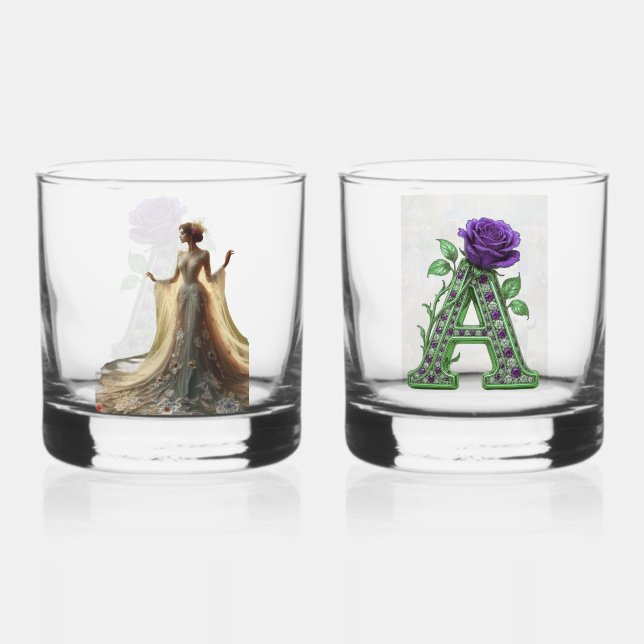 Luxury Rocks Glass Set - Personalised Monogram A Whiskyglas (Rückseite)