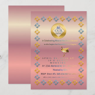 Luxury Rose Gold Bridal Brunch Invitation - Glamor Einladung