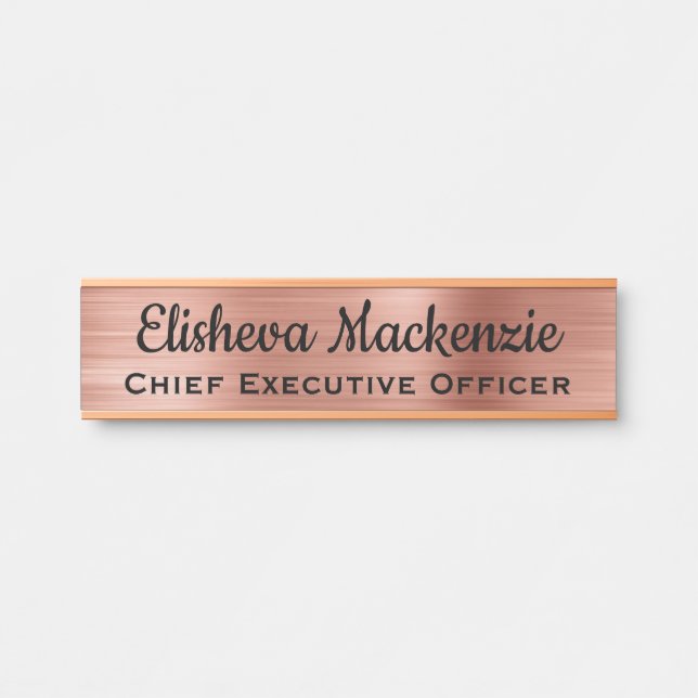 Luxury Rose Gold Office Türschild Plakat (Vorderseite )