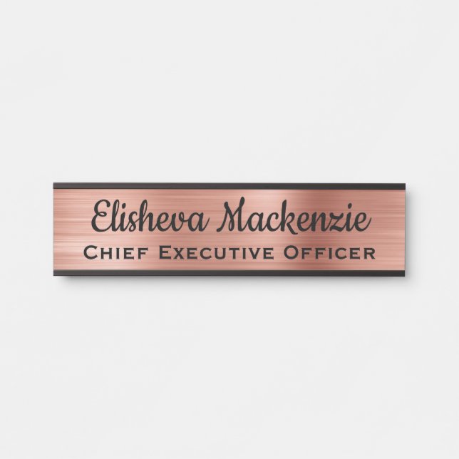 Luxury Rose Gold Office Türschild Plakat (Vorderseite )