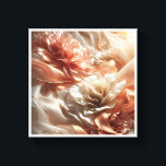 Luxury Rose Gold Silk Flowers - Abstract Fluid Flo Leinwanddruck<br><div class="desc">A breathtaking abstract composition featuring large, soft-petaled flowers that blend seamlessly into flowing silk fabrics. Decorated with rose gold outlines and shimmering stardust, this piece radiates a warm, feminine, and sophisticated glow. Perfect for a luxury master bedroom, a high-end spa, or as an elegant accent in a modern chic living...</div>