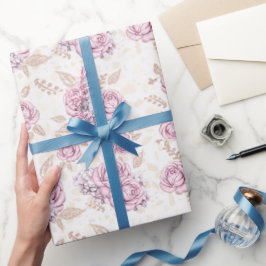Luxury Rose Pattern Wrapping Paper Geschenkpapier