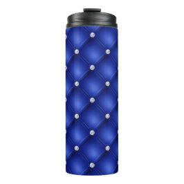 Luxury Royal Blue Diamond Muster Thermosbecher