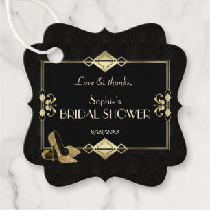 Luxury Royal Gold Black Art Deco 1920er Hochzeit Geschenkanhänger