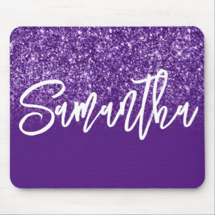 Luxury Royal Lila Glitzer Ombre Personalisiert Mousepad