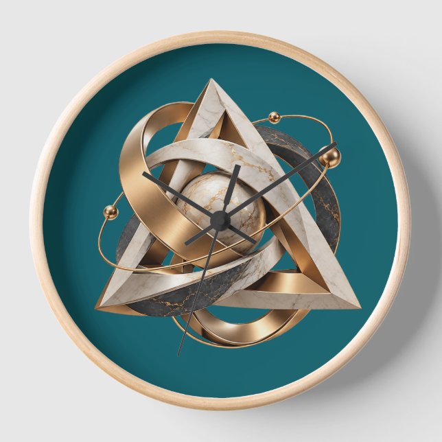 Luxury Sacred Geometry 3D Wall Clock Uhr (Vorderseite)