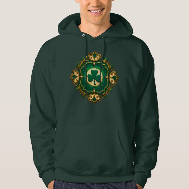 Luxury Shamrock St Patrick’s Day - camiseta Hoodie (Vorderseite)