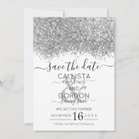 Luxury Silver White Glitzer Confetti Wedding