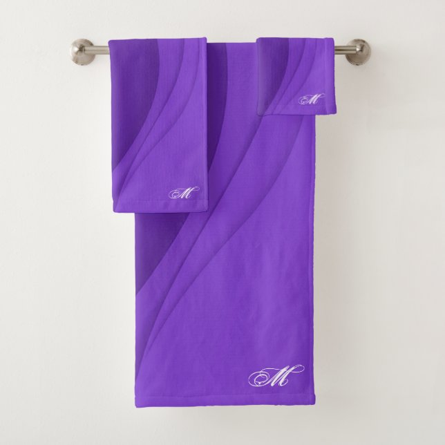 Luxury Soft Lila Wave Customize Badhandtuch Set (Insitu)