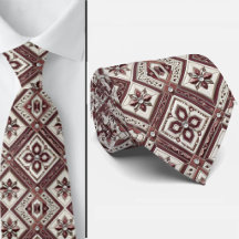 Luxury Statement Burgundy Moroccan Neck Tie