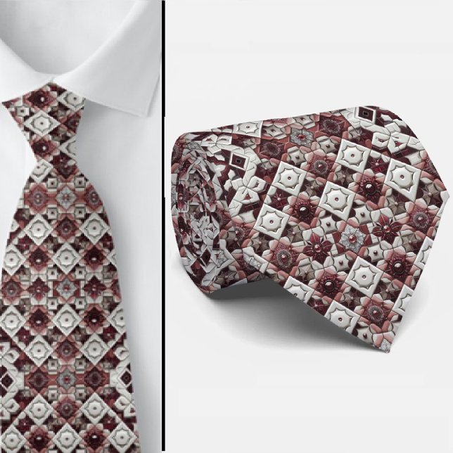 Luxury Statement Burgundy Moroccan Neck Tie Krawatte (Von Creator hochgeladen)