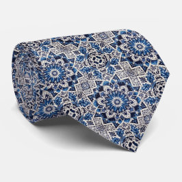 Luxury Statement Moroccan Tiled Faux Silk Neck Tie Krawatte