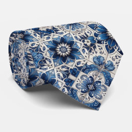 Luxury Statement Moroccan Tiled Faux Silk Neck Tie Krawatte