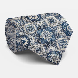 Luxury Statement Moroccan Tiled Faux Silk Neck Tie Krawatte