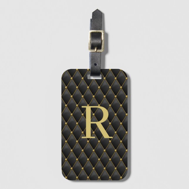 Luxury Stylish Monogram Gepäckanhänger (Vorderseite Vertikal)