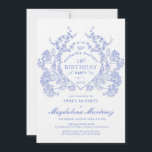 LUXURY Sweet 16 Party Vintag Blue Floral Wappen Einladung<br><div class="desc">Ein elegantes französisches Vintages blühendes Wappen steht im Mittelpunkt der Bühne dieses zeitlosen Geburtstags. Verziert,  formell und sehr feminin macht jede Geburtstagsfrau ein ganz besonderes Gefühl. Die Party-Vorräte werden koordiniert.</div>