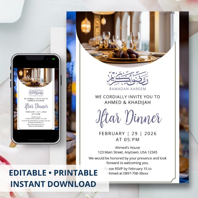 Luxury Table Setting Ramadan Iftar Invitation Einladung (Von Creator hochgeladen)