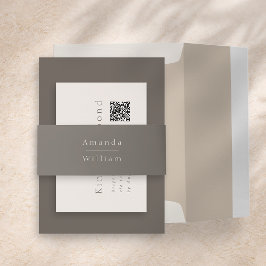 Luxury Taupe Wedding Einladungsbanderole