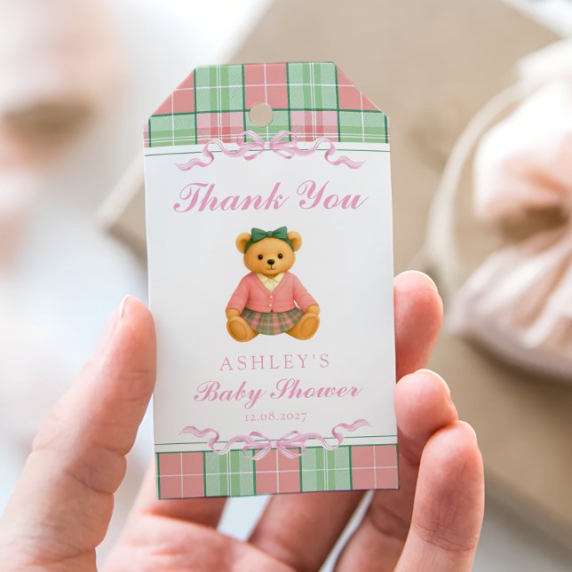 Luxury Teddy Bear Preppy Baby Dusche Vielen Dank Geschenkanhänger (Von Creator hochgeladen)