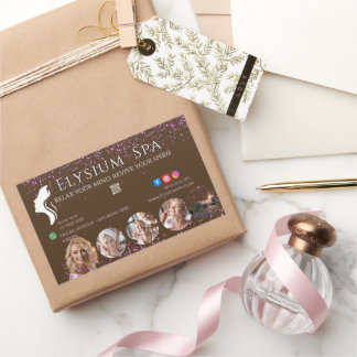 Luxury Terracotta Gold Spa Beauty Wellness QR Rechteckiger Aufkleber