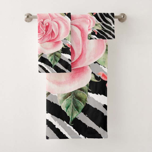 Luxury Tiger Rose Trendline Badhandtuch Set (Insitu)