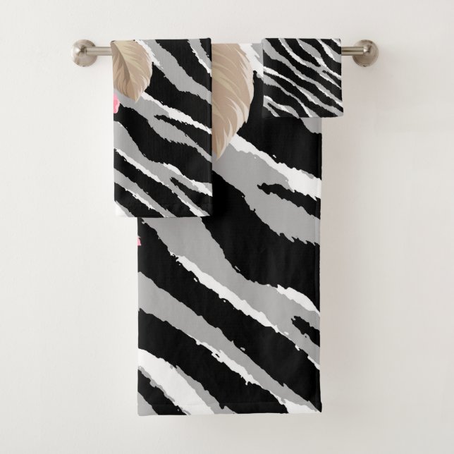 Luxury Tiger Rose Trendline Badhandtuch Set (Insitu)