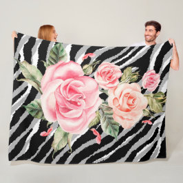 Luxury Tiger Rose Trendline Fleecedecke