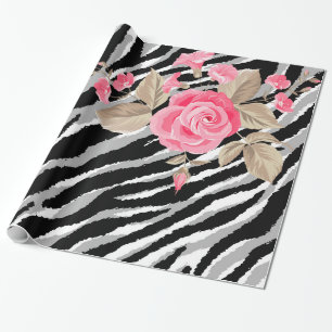 Luxury Tiger Rose Trendline Geschenkpapier