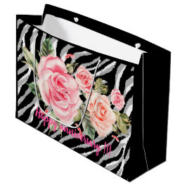 Luxury Tiger Rose Trendline Große Geschenktüte