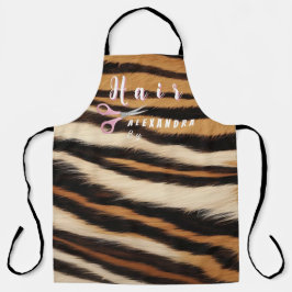 Luxury Tiger Skin Faux Fur Hair Salon Schürze