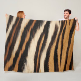 Luxury Tiger Skin Faux Fur Wild Animal Stripe Fleecedecke