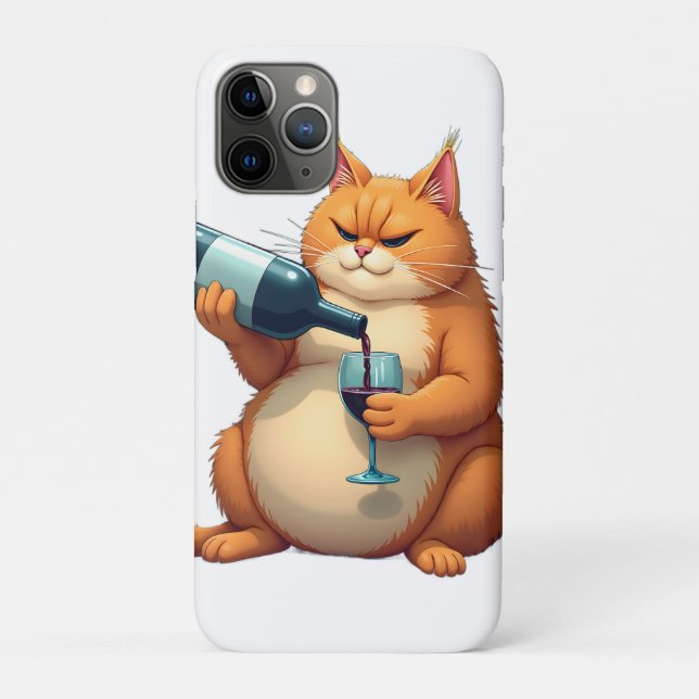 Luxury Tipsy Cat Modern Art Illustration Case-Mate iPhone Hülle (Rückseite)