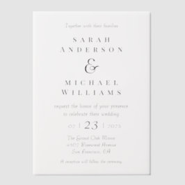 Luxury Transparent Vellum Wedding Einladungen