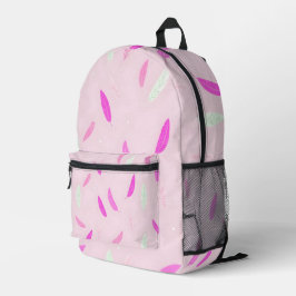 Luxury Trendy Feathers Boho Collection Bedruckter Rucksack