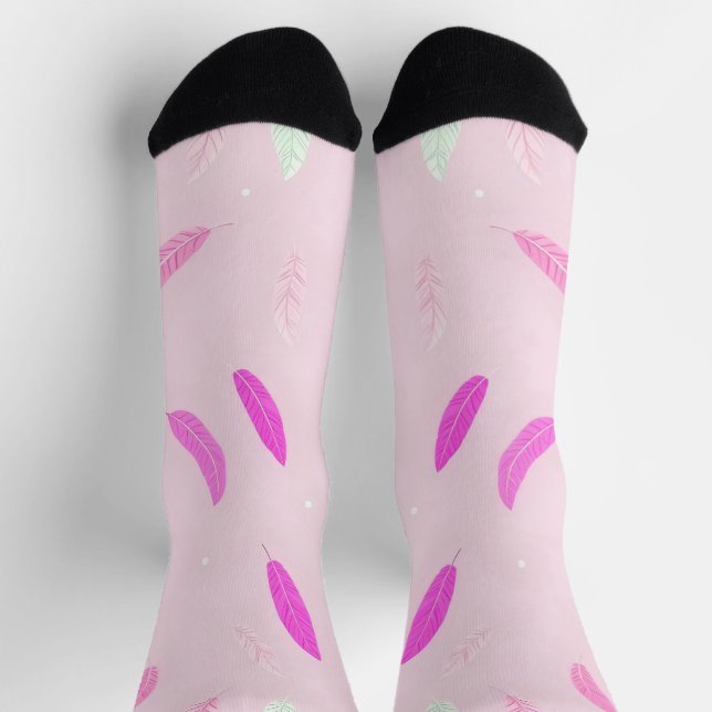 Luxury Trendy Feathers Boho Collection Socken (Oben)