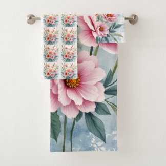 Luxury Trendy Wildflowers Beautiful Collection Badhandtuch Set