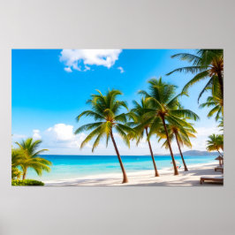 Luxury tropical resort beach poster