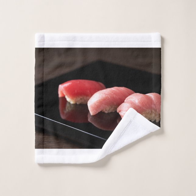 Luxury Tuna Towel Set – Minimal Sushi Style (Waschlappen)