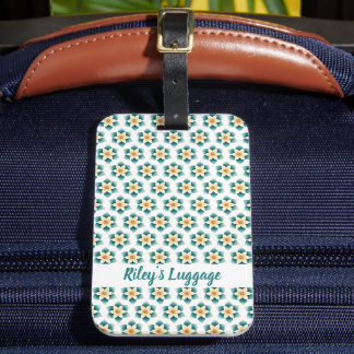 Luxury Turqouise Floral Gepäckanhänger