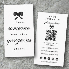 Luxury Unique  Elegant Photographer QR Code Visitenkarte