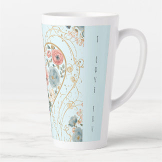 Luxury, Valentine's Day, Flowers of My Heart Milchtasse