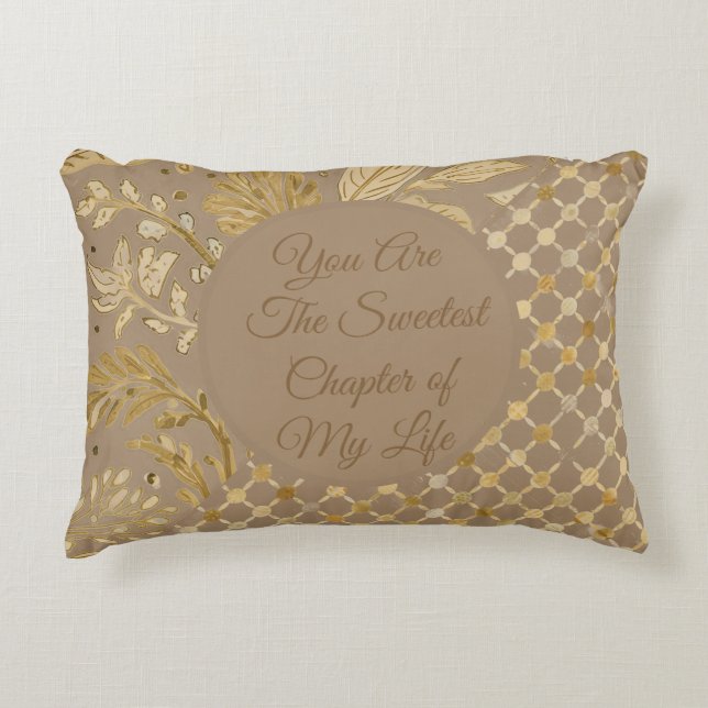 Luxury, Valentine's Day, Gold Flowers, Pixels  Dekokissen (Vorderseite)