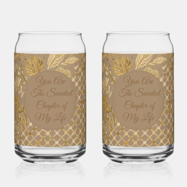 Luxury,Valentine's Day,Gold Flowers,Pixels Pattern Dosenglas (Vorderseite)