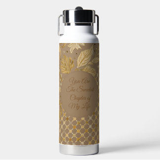 Luxury, Valentine's Day, Gold Flowers, Pixels  Trinkflasche